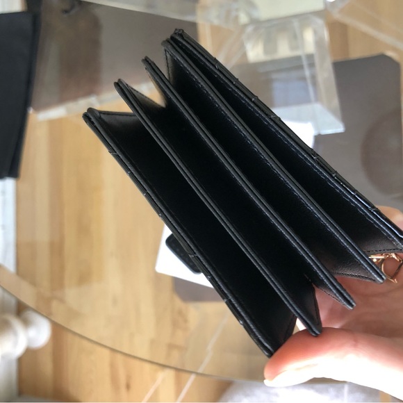 Christian Dior Lady Dior Jasmine Card Holder Wallet In Black Patent Leather - Picture 6 of 9